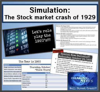 Preview of Simulation: The Stock market crash of 1929