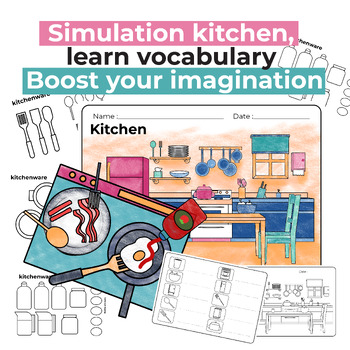 Preview of Simulation kitchen, learn vocabulary Boost your imagination