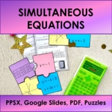 Simultaneous Equations - graphical and algebraic ways