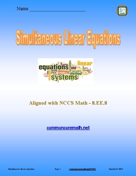 Preview of Simultaneous Linear Equations - 8.EE.8