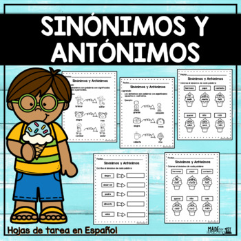Preview of Sinónimos y Antónimos | Spanish Worksheets