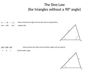 Preview of Sine Law and Cosine Law Trigonometry PowerPoint