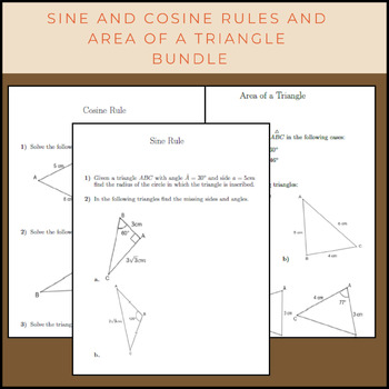 Preview of Sine and Cosine Rules and Area of a Triangle Bundle