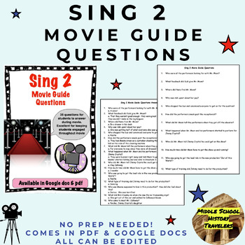 Preview of Sing 2 Movie Guide Questions