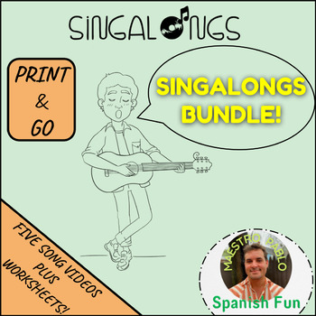 Preview of Sing Along's Bundle! / Five Song Videos and Printable Worksheets