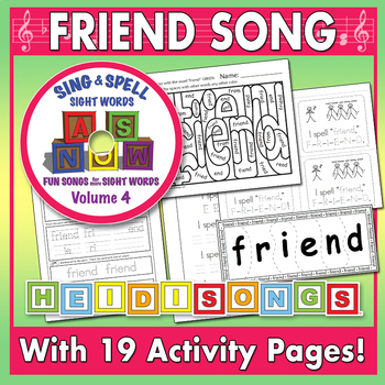 Preview of Sight Word FRIEND - Worksheets & Song - Heidi Songs