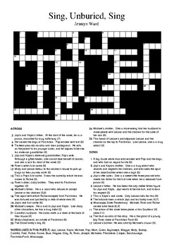 Sing Unburied Sing Crossword Puzzle by M Walsh TPT