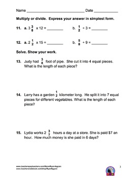 Singapore 5th Grade Chapter 4 Math Test Review (7 pages) by Ryan Nygren