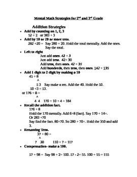 Preview of Singapore Math Mental Math