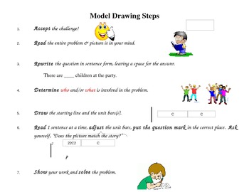 Preview of Singapore Math Model Drawing Steps Poster