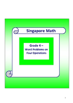 Preview of Singapore Math Word Problem - Grade 4 Which four operations to use