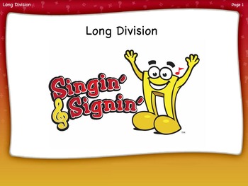 Preview of Long Division Lesson by Singin' & Signin'