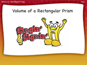 Preview of Volume of a Rectangular Prism Lesson by Singin' & Signin'