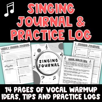 Preview of Singing Journal Practice Log and Vocal Warmup Guide - Great for Advanced Choirs