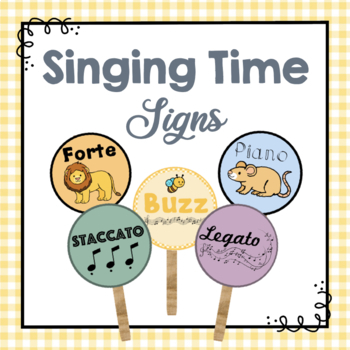 Preview of Singing Time Signs for Music Lessons | Instruction Signs for Music Performances