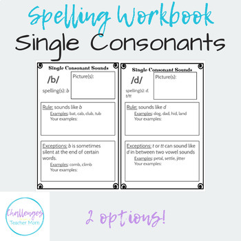 Preview of Single Consonant Sound Spelling Workbook