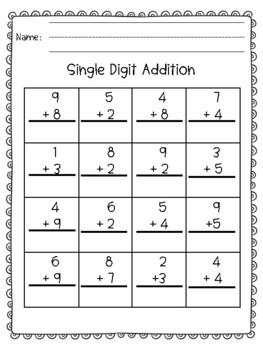 Single Digit Addition by Amazing Accommodations | TpT