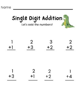 Single Digit Addition by Pre-K Papers | TPT