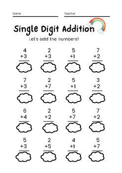 Preview of Single Digit Addition