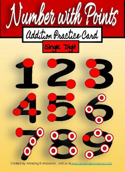 Preview of Single Digit Addition Practice Card -Touch Dots Number Math