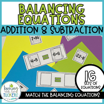 Preview of Single Digit Addition & Subtraction Balancing Equations Task Box