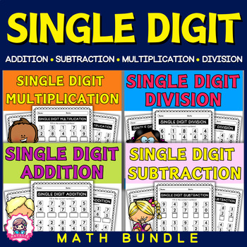 Preview of Single Digit Addition, Subtraction, Multiplication, and Division | Math Bundle