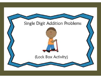 Preview of Single Digit Addition(Sums in the 20s)-Lock Box Escape Room