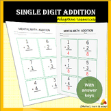 Single Digit Addition Worksheets | Adaptive Resources 