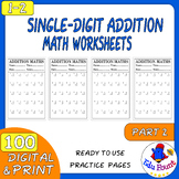Single-Digit Addition Worksheets: Timed Practice & Math Fact Fluency (Part 2)