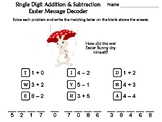 Single Digit Addition and Subtraction Easter Math Activity