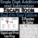 Single Digit Addition and Subtraction Game: End of Year Es