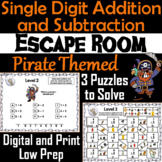 Single Digit Addition and Subtraction Game: Pirate Themed 
