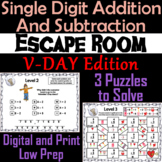 Single Digit Addition and Subtraction Game: Valentine's Da