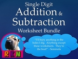 Single Digit Addition and Subtraction Worksheet Bundle (60 pages)