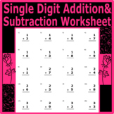 Single Digit Addition and subtraction  Worksheets for 1st 
