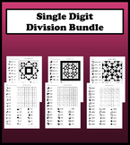Single Digit Division Color Worksheet Bundle