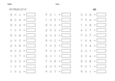 Single Digit Multiplication 36 problems on each worksheet 