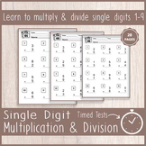 Single Digit Multiplication And Division Worksheets 2-4 Grade