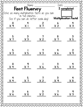 single digit multiplication fluency by mrs a j leonard tpt