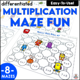 Single Digit Multiplication Mazes - Multiplication Review