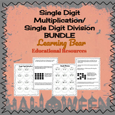 Single Digit Multiplication/Simple Division Package- Halloween