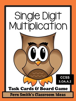 Preview of Single Digit Multiplication Task Cards and Board Game