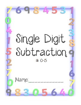 Preview of Single Digit Subtraction