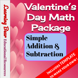 Single Digit Addition/Subtraction Package- Valentine's Theme