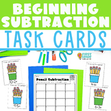 Single Digit Subtraction within 10 with Pictures Task Card