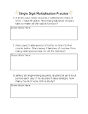 Single Digit Word Problems Multiplication with STEM Subjects