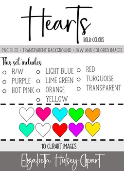 Preview of Single Hearts- BOLD colors