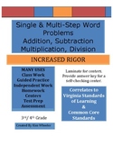 Single & Multi-Step Word Problems- add, subtract, multiply