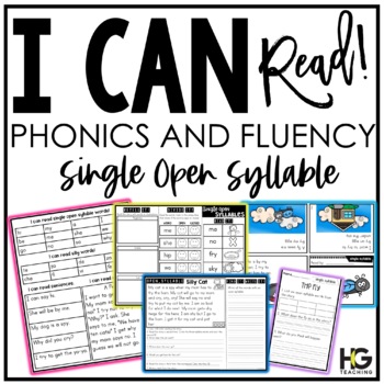 Preview of Single Open Syllable | Phonics and Reading Comprehension | I Can Read