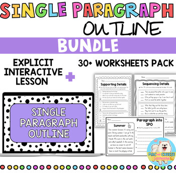 Preview of Single Paragraph Outline + Topic Sentence | BUNDLE worksheets + digital slides